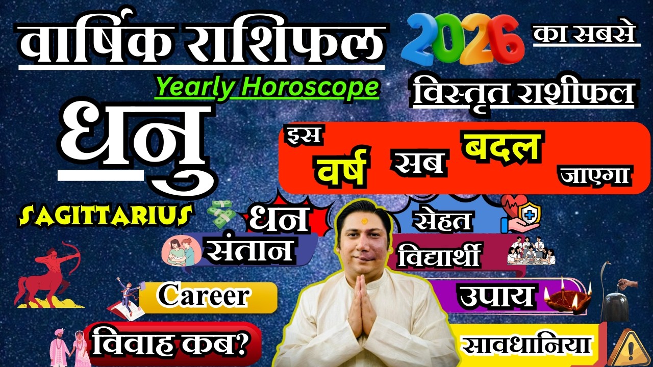 धनु राशि । वार्षिक राशिफल 2026 कैसा रहेगा ये साल सटीक भविष्यवाणी | Dhanu Rashi 2026 | Sagittarius