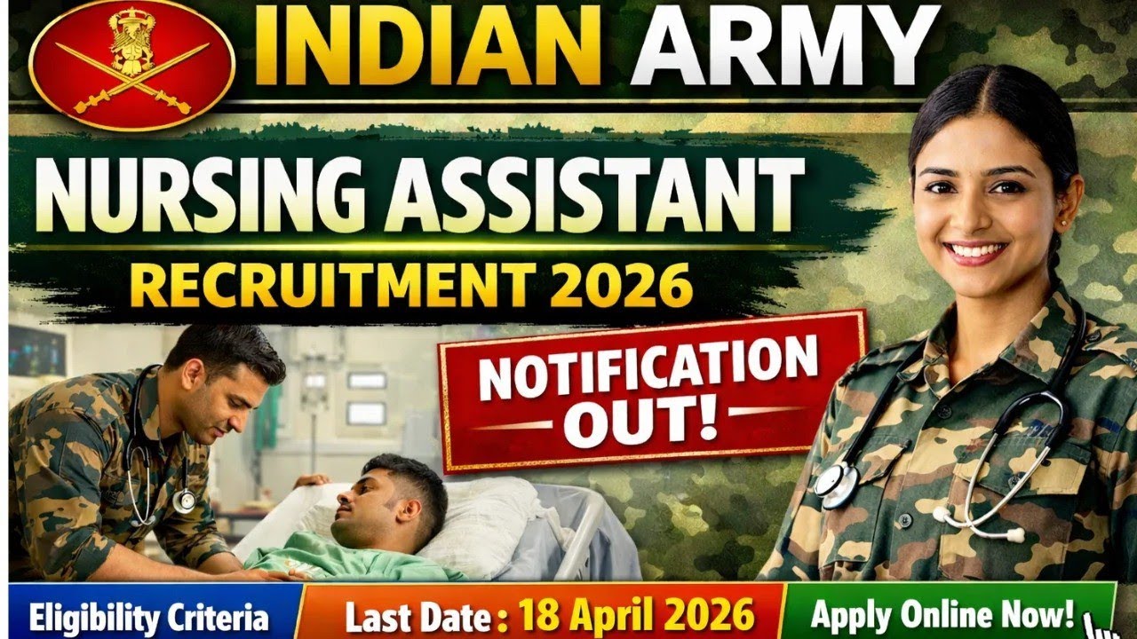 Indian Army Nursing Assistant Recruitment 2026: Apply Online, Eligibility, पूरी जानकारी