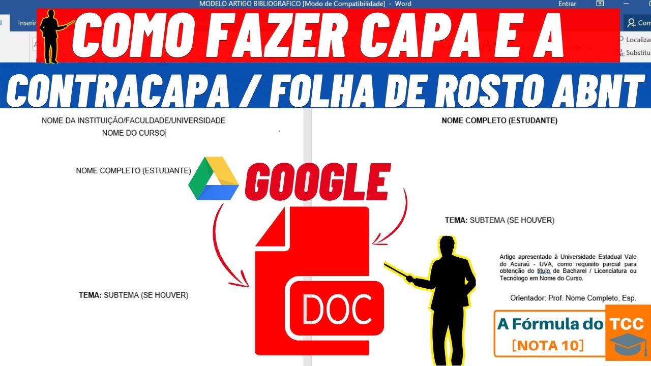 COMO FAZER CAPA E CONTRACAPA ABNT NO GOOGLE DOCS