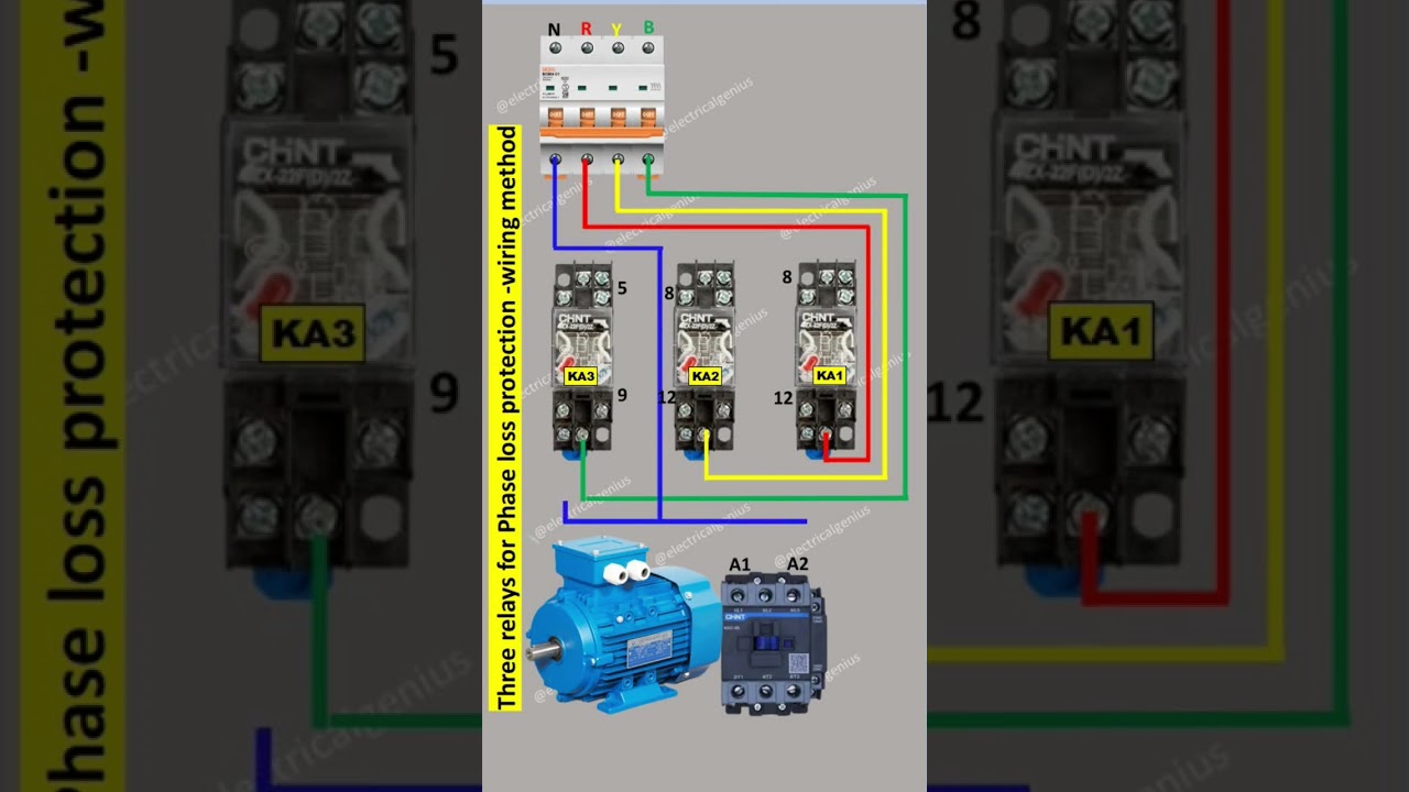 Phase Loss Protection Using 3 Relays | Quick Diagram 