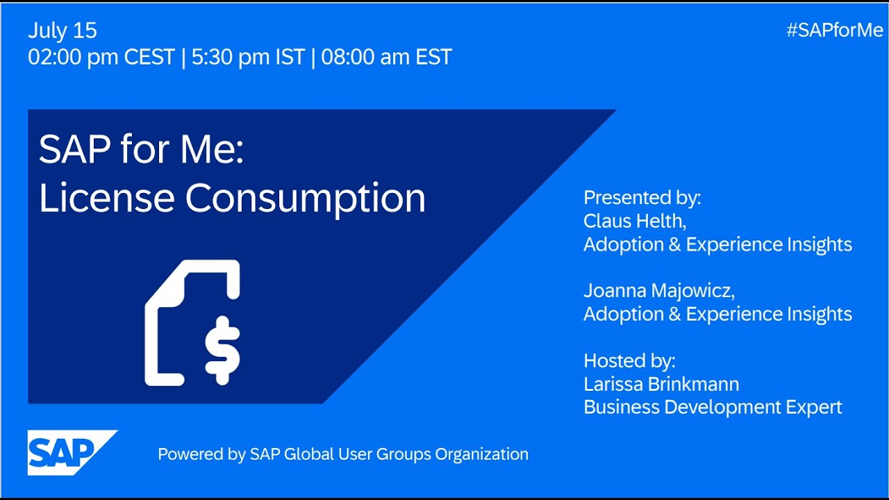 SAP for Me: License Consumption I Move to Cloud ERP I 25.07.15