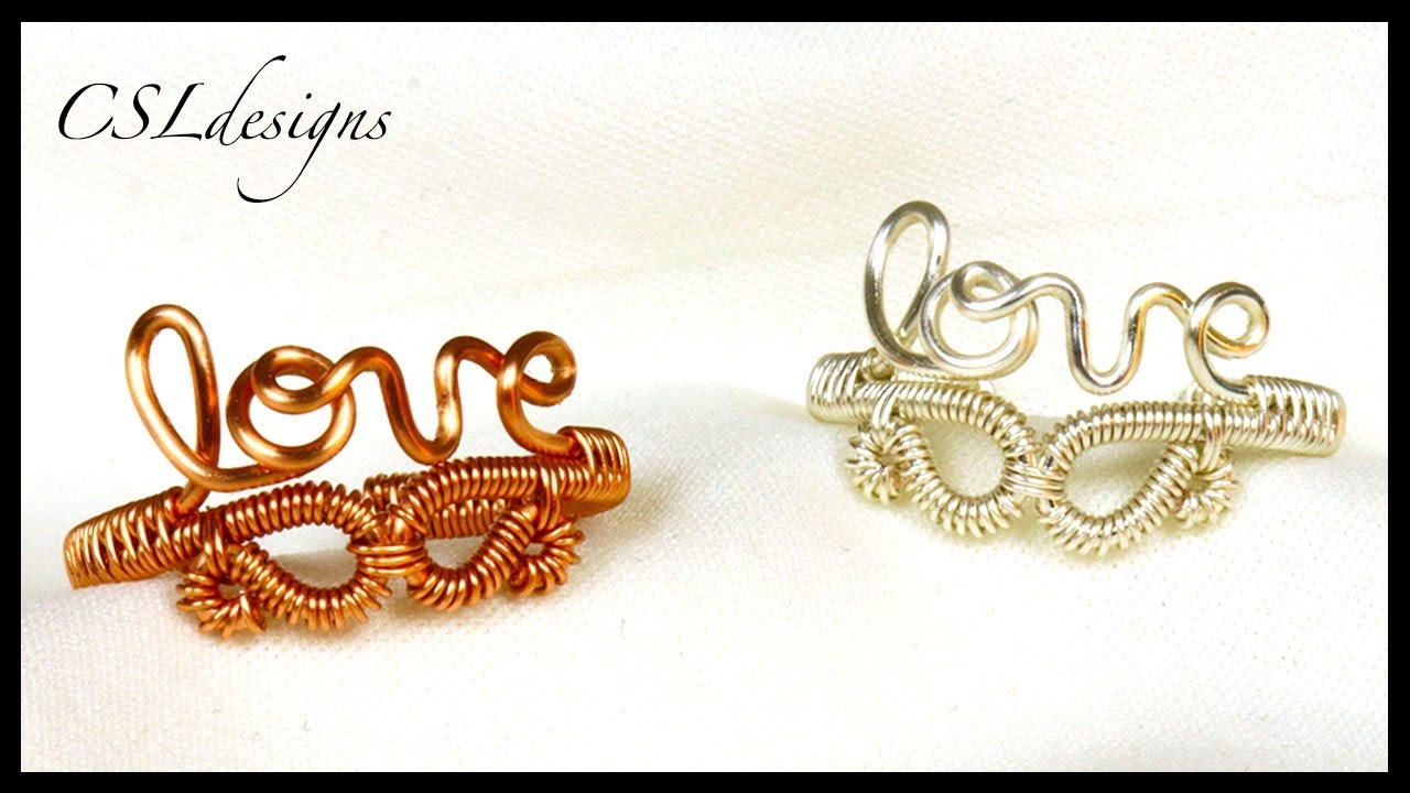 Adjustable love wirework ring