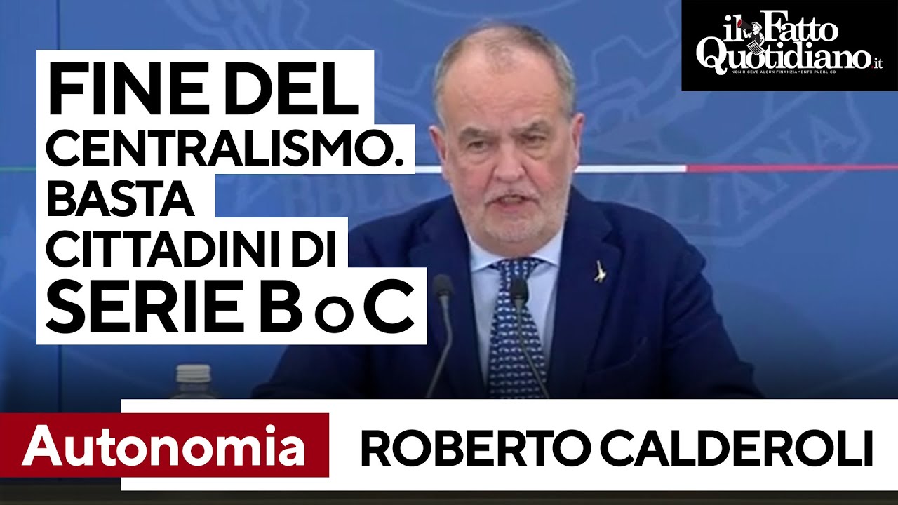 Autonomia, Calderoli presenta il provvedimento approvato dal governo: 