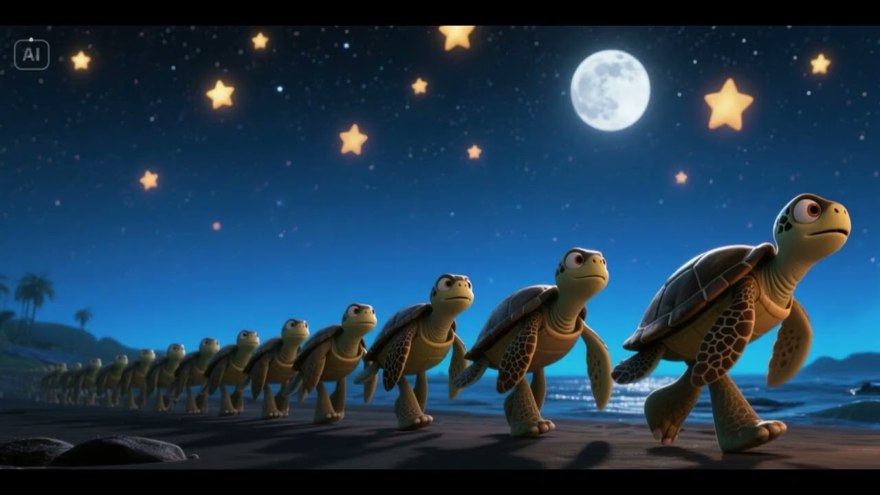 Meeresschildkröten marschieren unter den Sternen 🐢🌊✨ | Schlaflied & Kinderlied | Nursery Rhymes