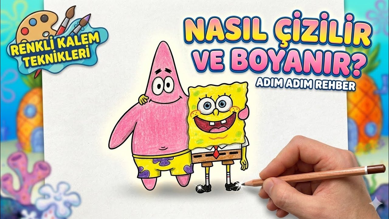 Çocuklar İçin SüngerBob ve Patrick Çizimi|Adım Adım Sünger Bob Çizimi| Spongebob Easy Draw #drawing