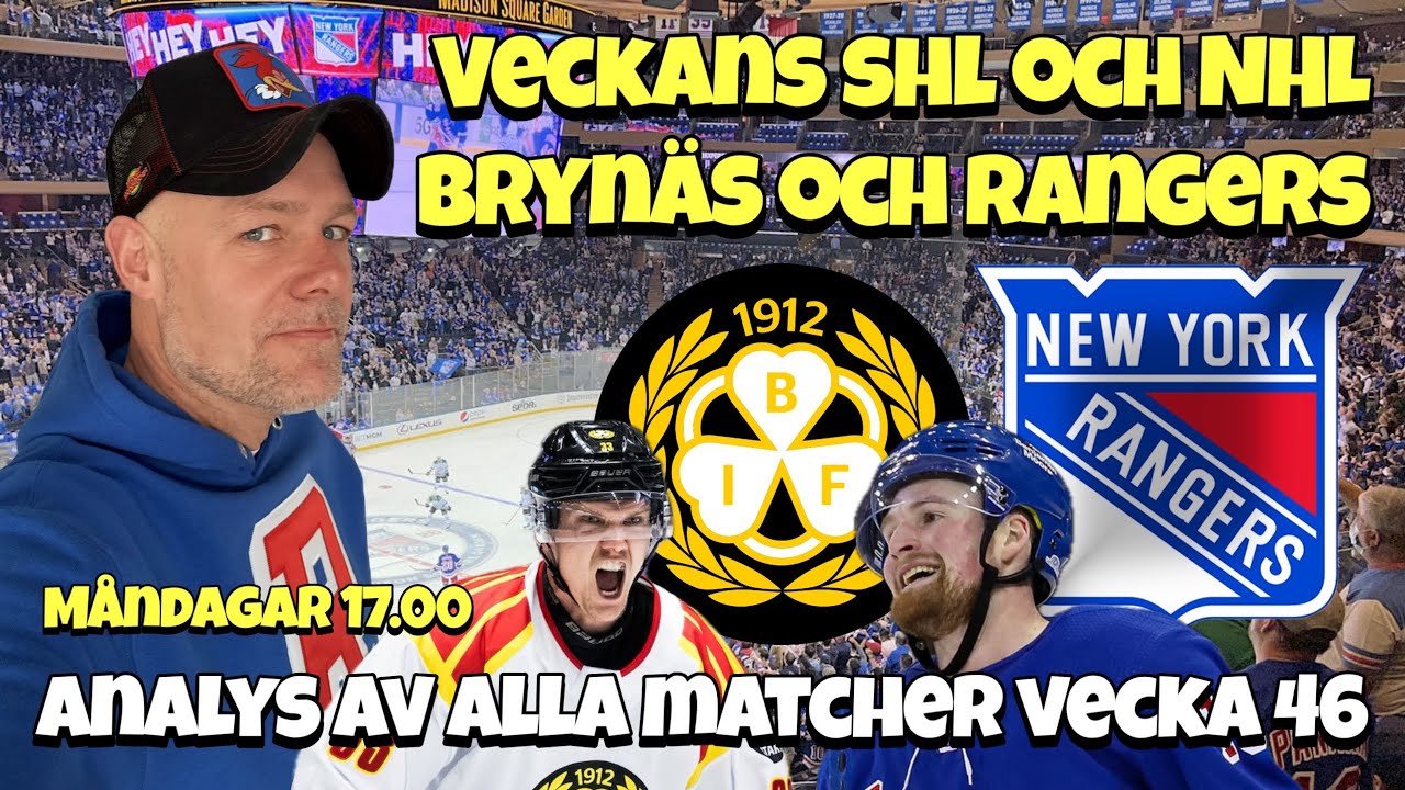 Veckans SHL och NHL med fokus på Brynäs och Rangers - Analys alla matcher vecka 46 (Avsnitt 59)