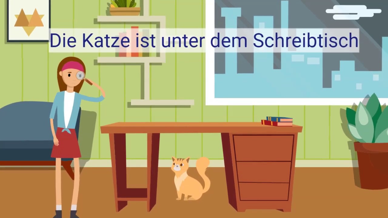 Wo ist die Katze? Lokale Pr&auml;positionen + Dativ.  | Learn German | Deutsch lernen| Super Deutsch