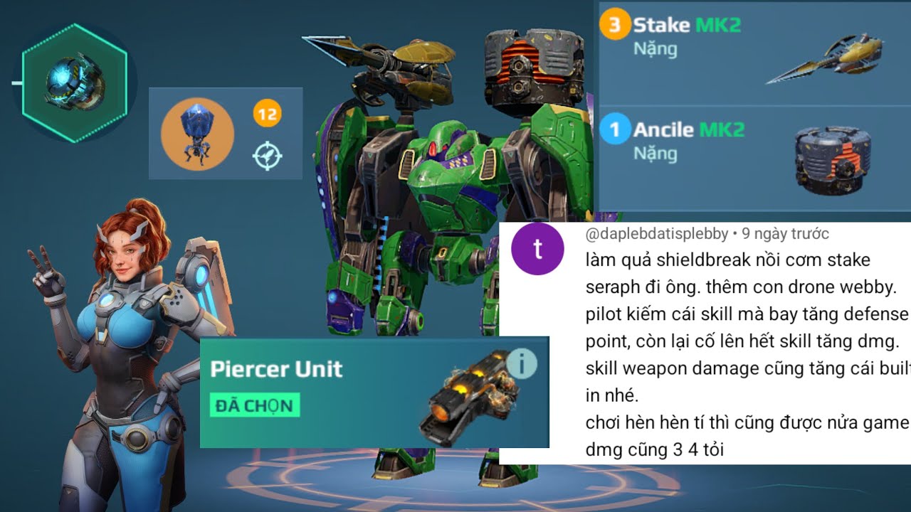 [War Robots] lối chơi khiến mình vò đầu nhức óc Seraph né chiến thắng