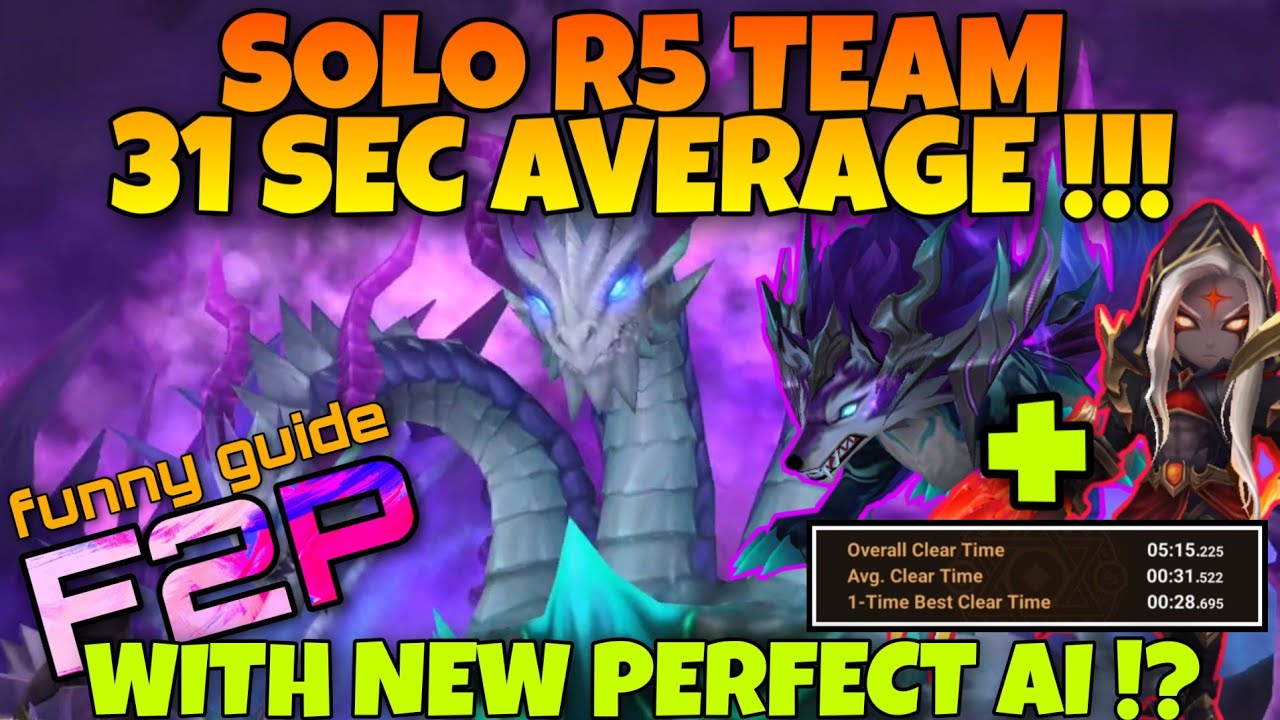 NEW AI‼️31 SECONDS AVERAGE SOLO R5 TEAM‼️ SUMMONERS WAR