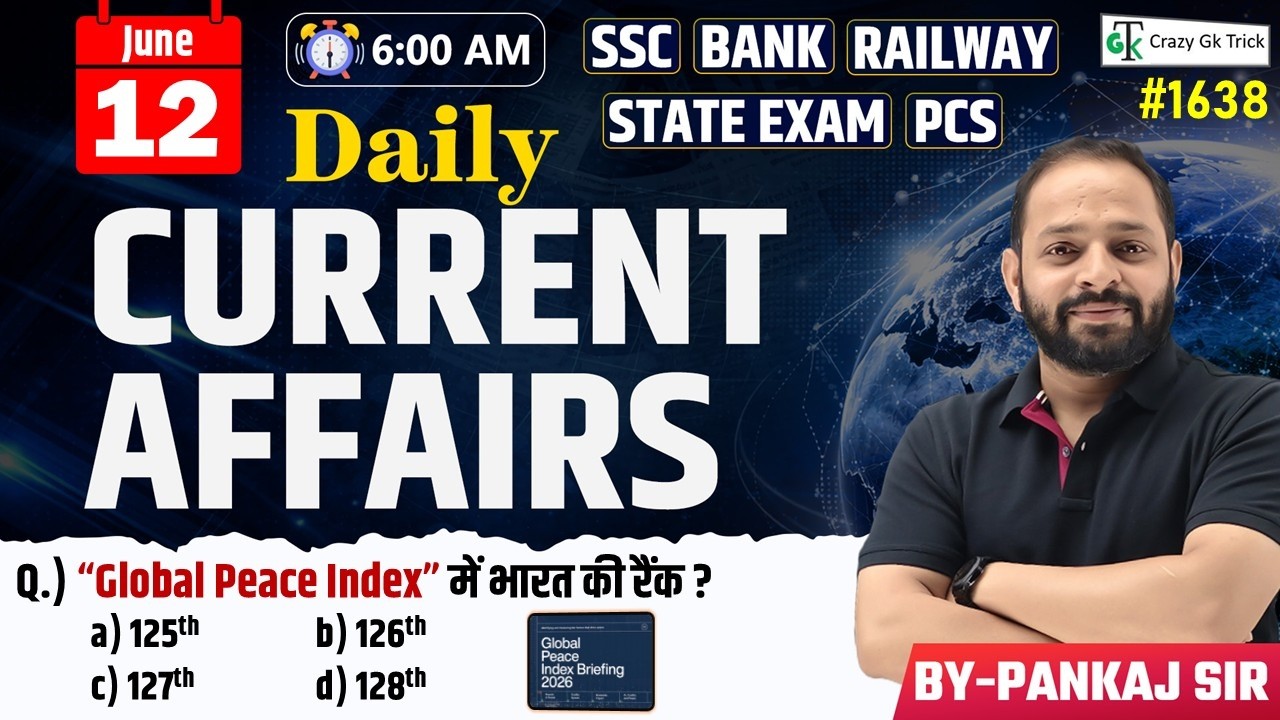 12 June 2026 | Daily Current Affairs | Current Affairs Today | Current News | Crazy Gk Trick