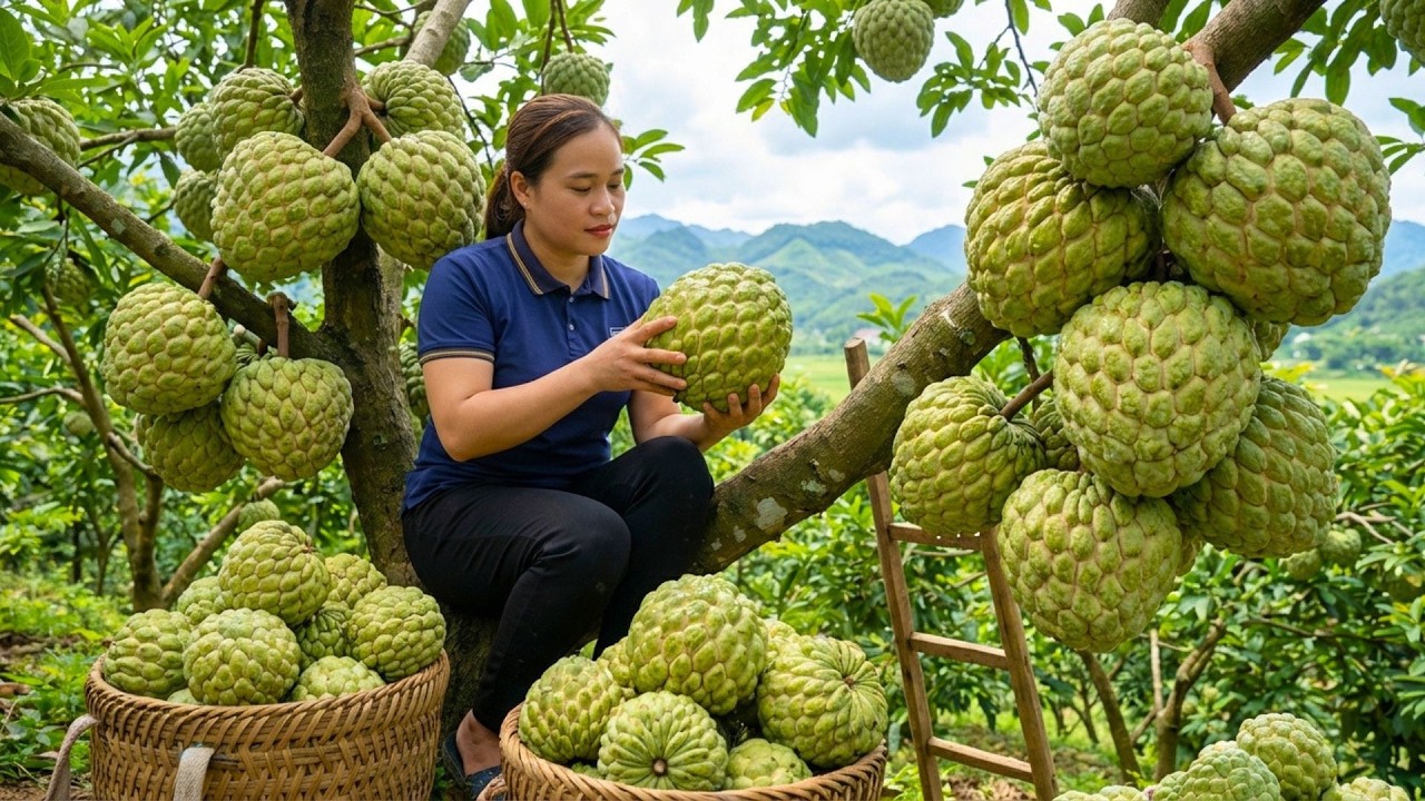 Harvesting 1000+ Giant Custard Apples And Bringing Them To The Market To Sell, Gardening