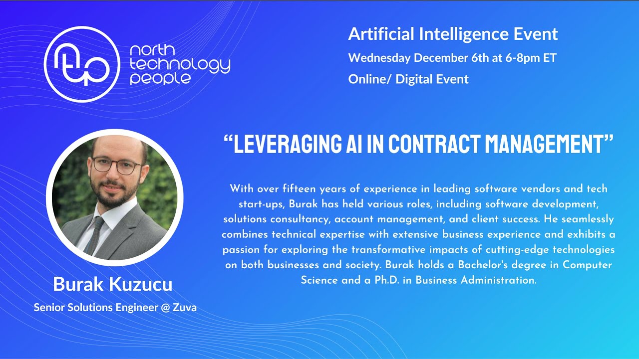 Burak Kuzucu, Senior Solutions Engineer, Zuva - Leveraging AI in Contract Management