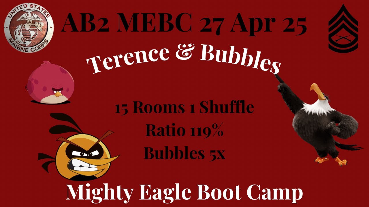 Angry Birds 2 AB2 Mighty Eagle Boot Camp MEBC with Both Extras - 27 Apr 25 Bubs 5x #ab2
