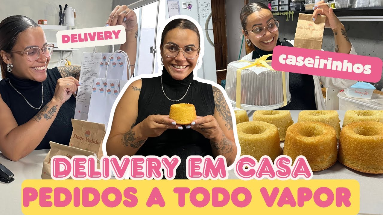 Muitos pedidos - delivery em casa - ifood tocando - bolo no forno - correria - confeitaria real
