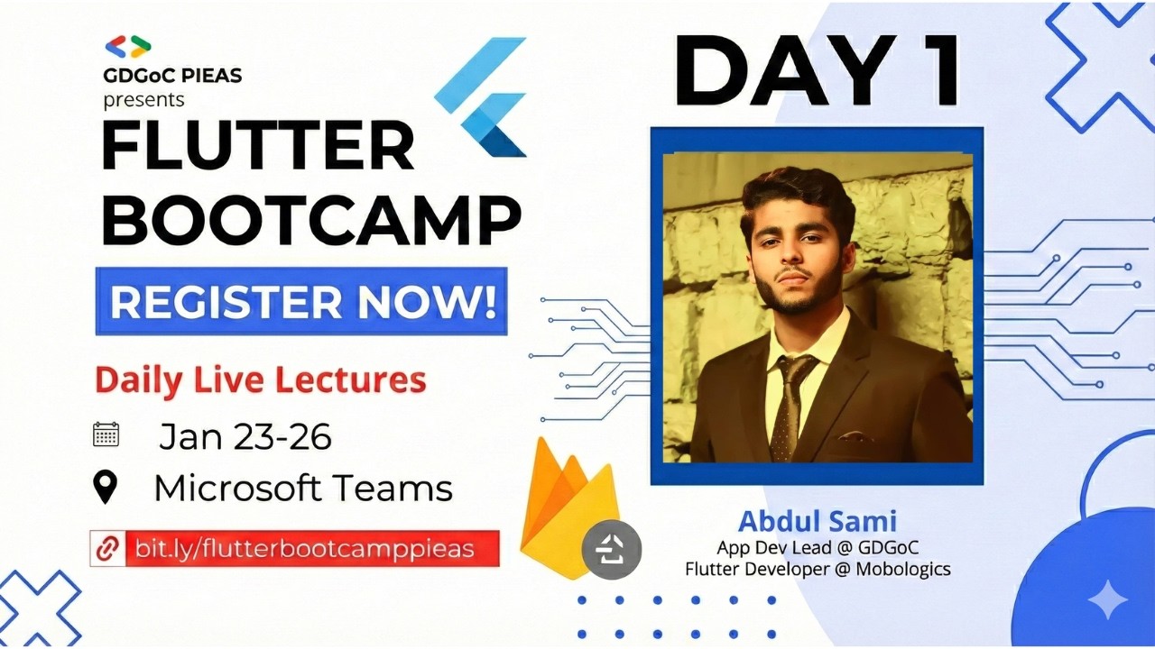 Flutter BootCamp 2025 | Day 1 - Jan 23, 2025 | by Abdul Sami