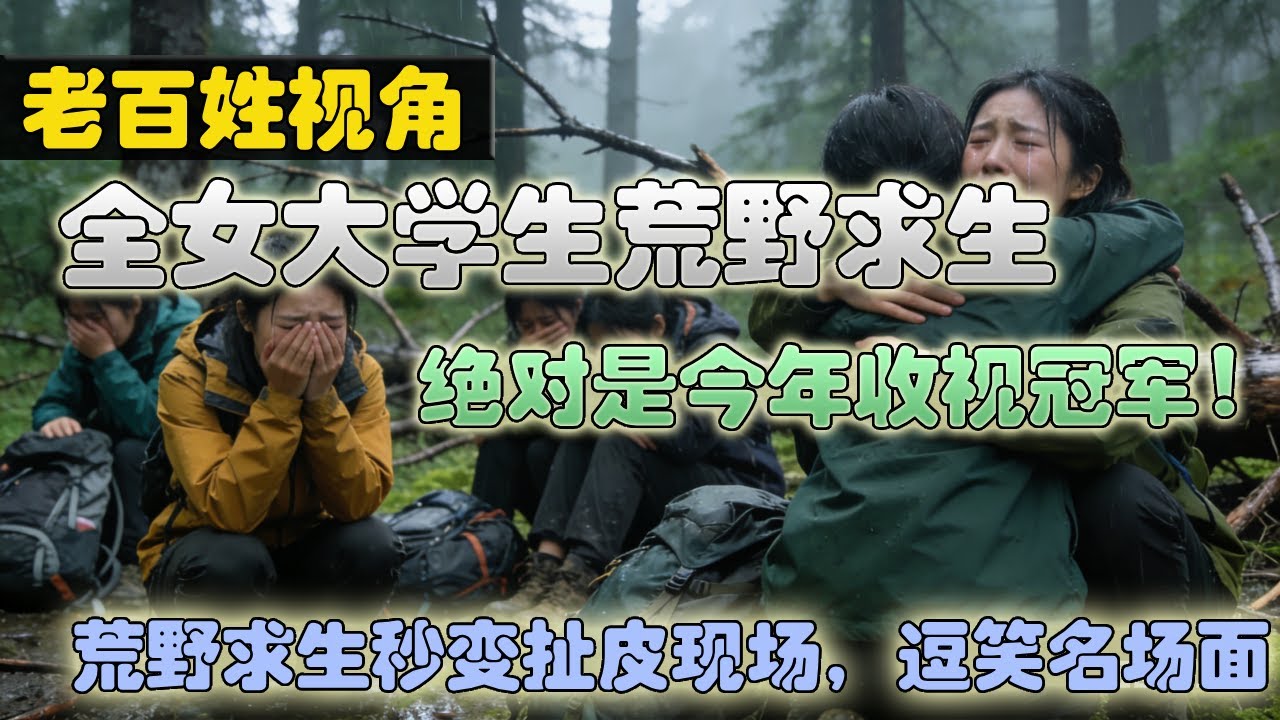来看看老百姓：只能说节目组是懂流量的，“全女荒野求生”绝对是今年收视冠军！大型纪录片《全女荒野求生》！老百姓爱看！#穷人 #底层 #资本