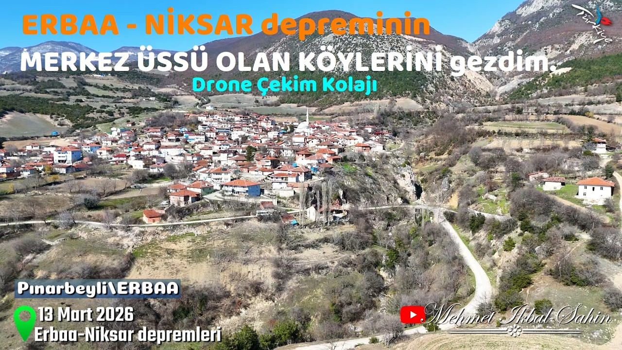 Tokat Niksar Erbaa Depreminin Etkileri Deprem Sonrası Merkez Üssü Havadan Dron Çekim Kolajı 13.3.26
