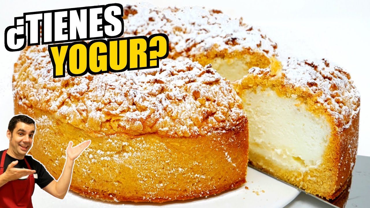 Pastel de yogur: el POSTRE más FÁCIL y rico que hayas probado 😍😋 | Receta cremosa de masa casera