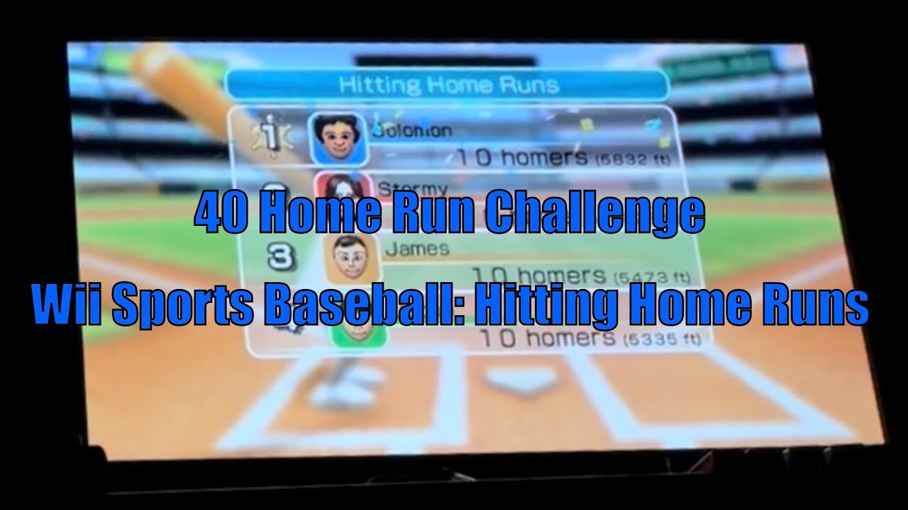 Wii Sports: 40 Home Run Challenge on Baseball Training Hitting Home Runs (Gameplay)