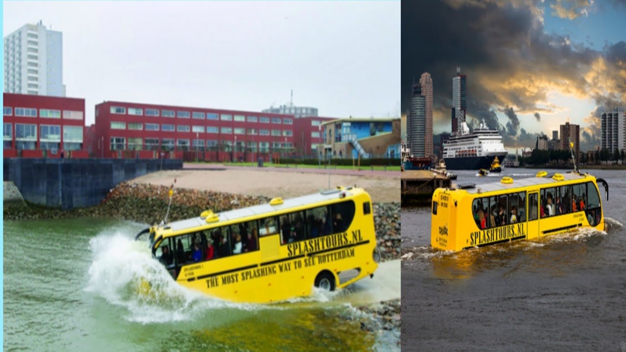 Amazing swimming bus|| Rotterdam splash Bus... Seeing is believing !! water bus|| River bus....