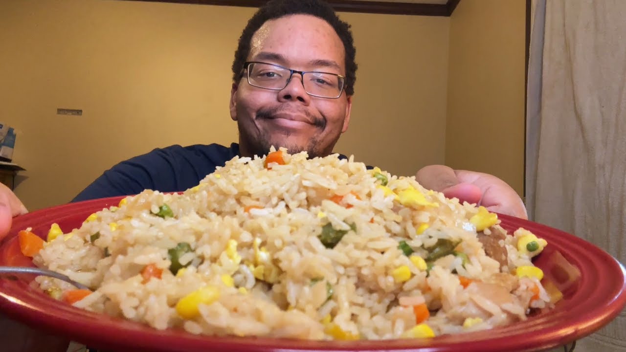 ASMR Chicken Fried Rice Mukbang | Cooking & Eating Whispered Ramble