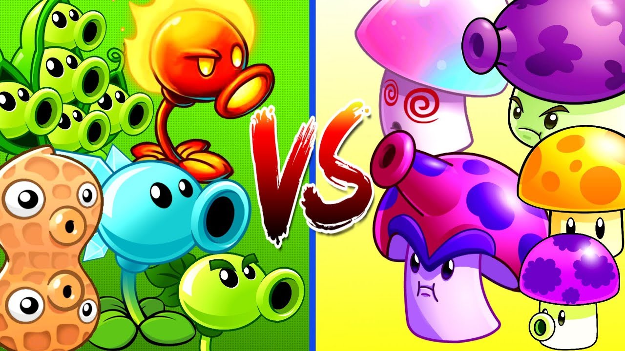 Peashooters vs Mushroom - Every Plant Power Up!