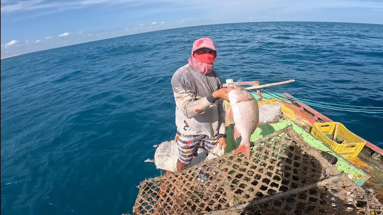 PUXANDO COVOS DE PEIXE NO MAR, VEJA QUANTA SURPRESA NESSA PESCARIA DE HOJE!!!