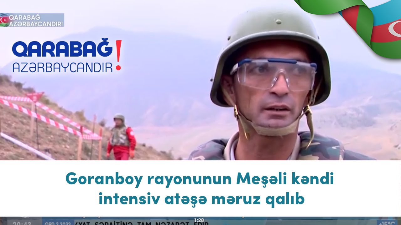 Goranboy rayonunun Meşəli kəndi intensiv atəşə məruz qalıb (05.11.2020)