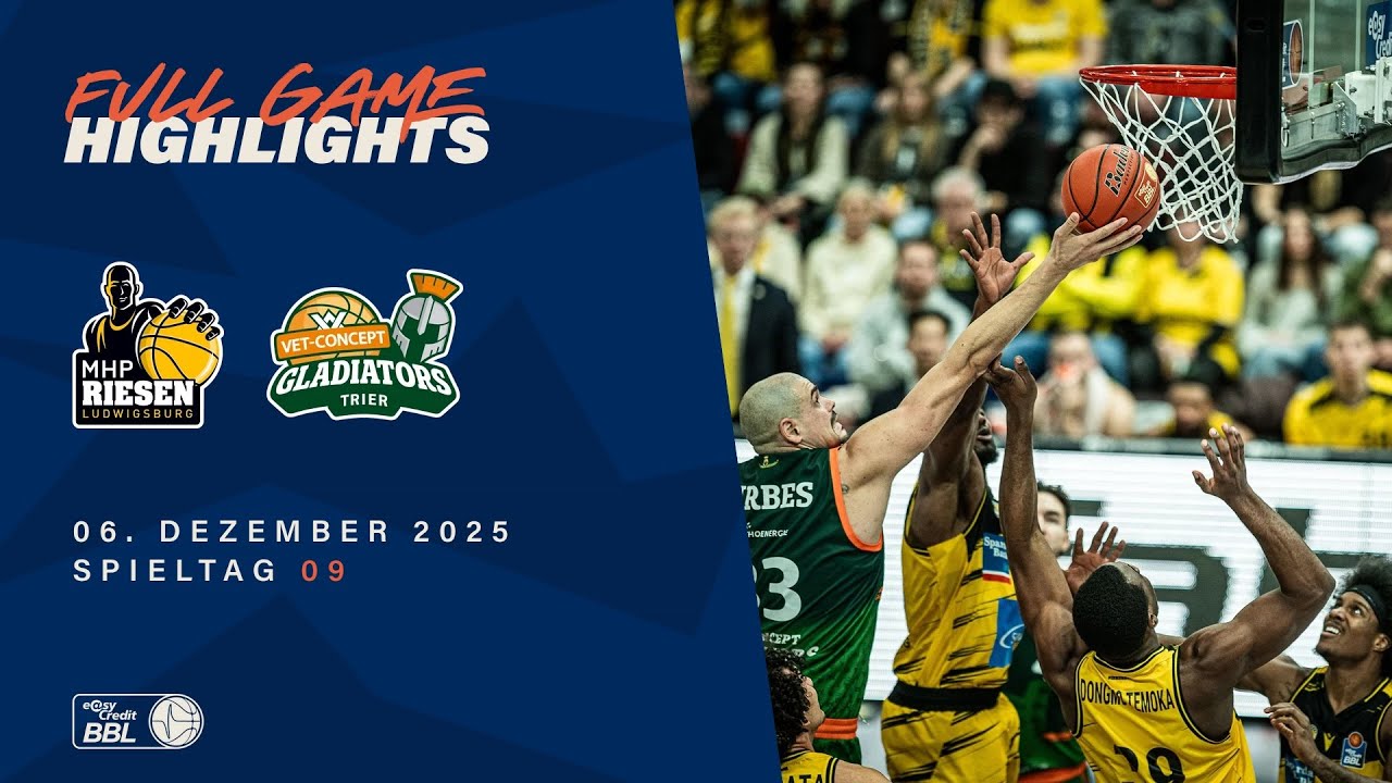 MHP RIESEN Ludwigsburg vs. VET-CONCEPT Gladiators Trier - Full Game Highlights - Spieltag 9, 25/26