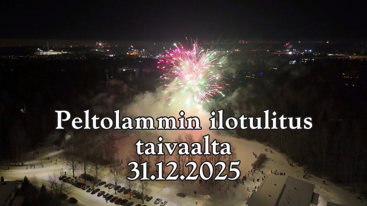 Ilotulitus Tampereen Peltolammilla 31.12.2025 | Drone | 4K