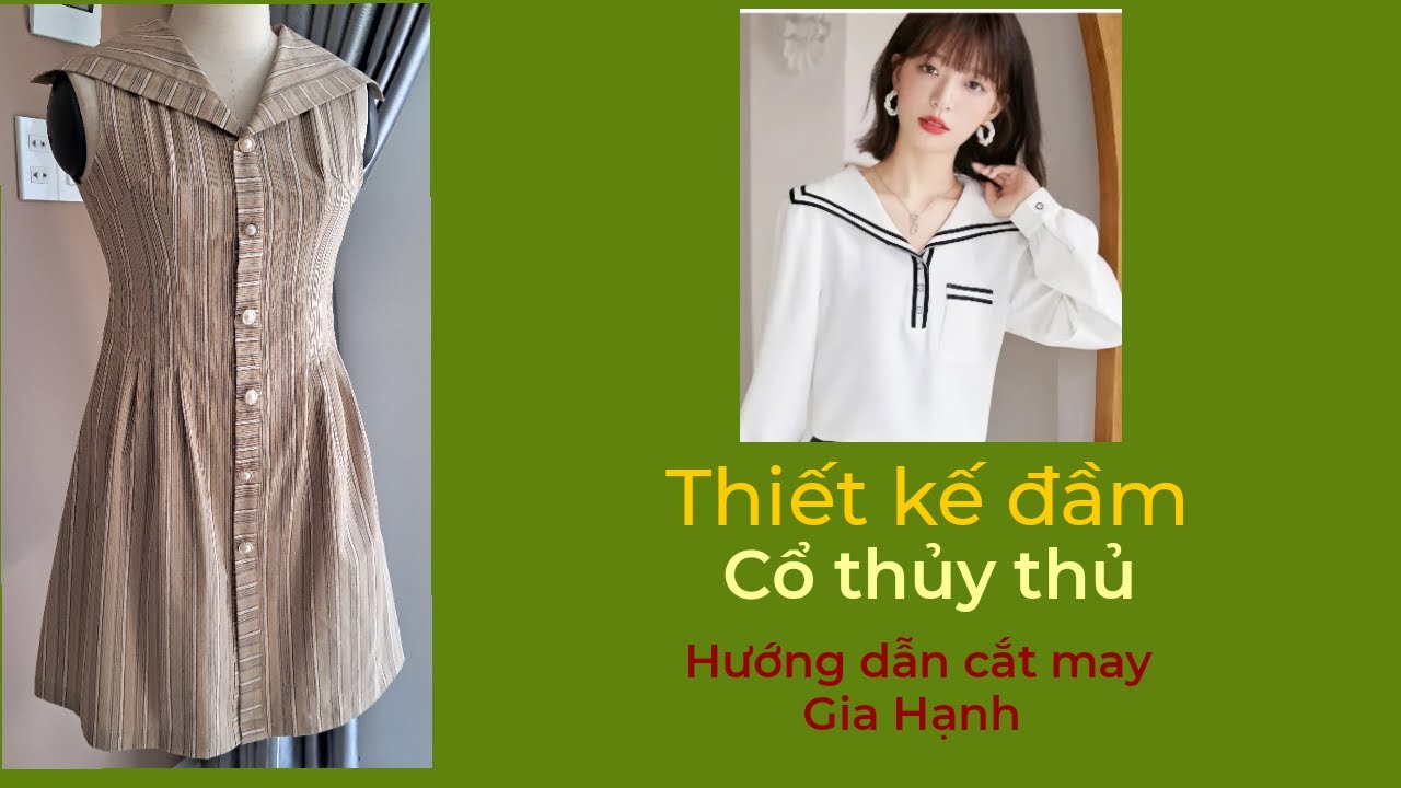 Thiết kế đầm ly vuông/ Cổ thủy thủ