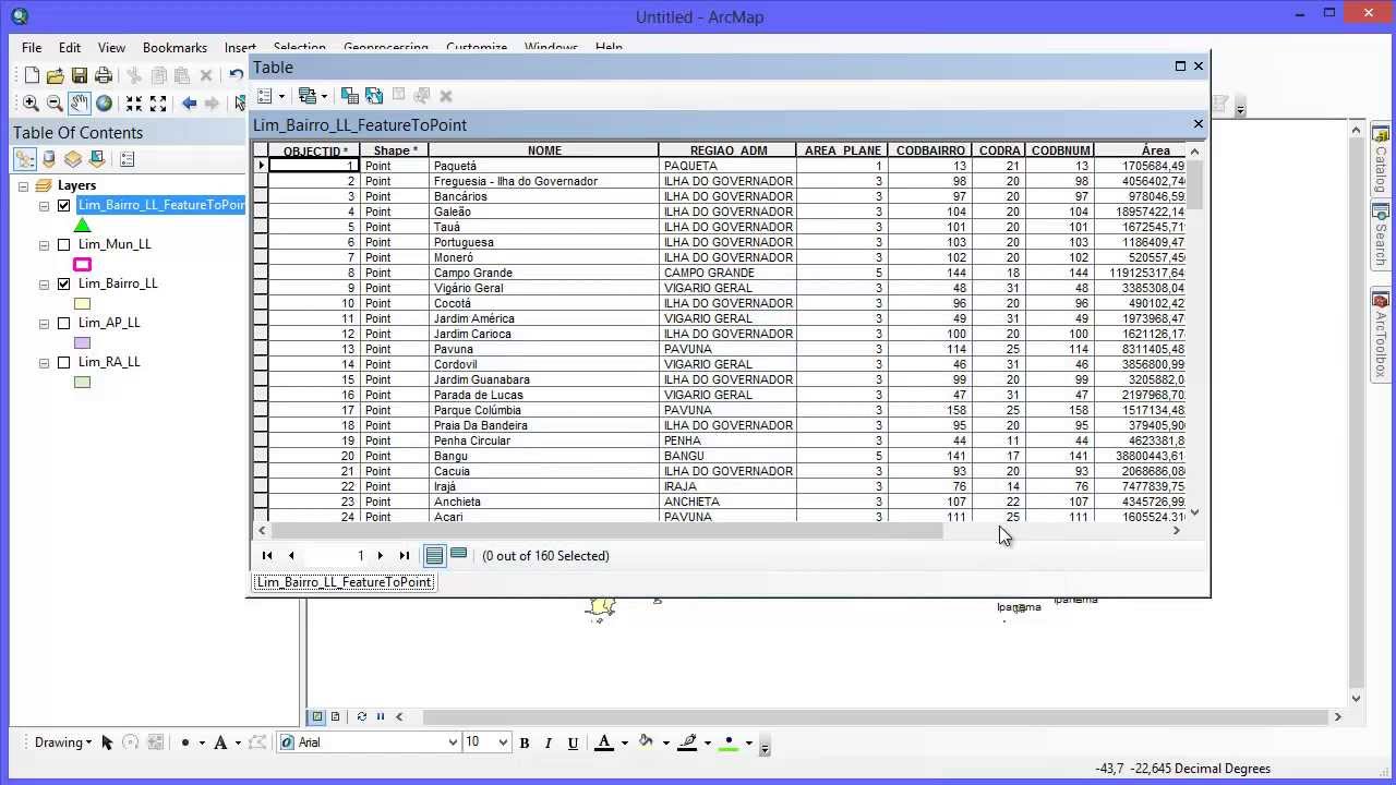 ArcGIS 10: Exportar/Importar uma Tabela de Atributos para o Excel
