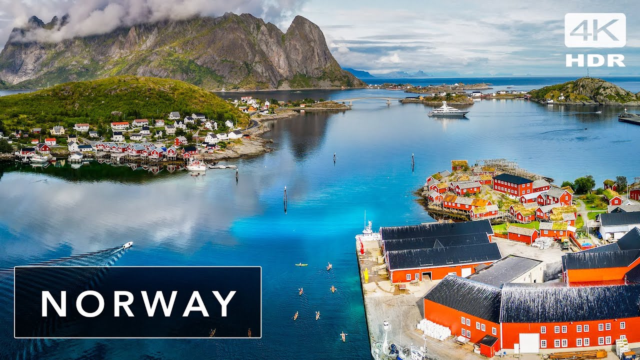 Norway 4K - Cinematic Relaxation film with STUNNING Nature, towns and calm music