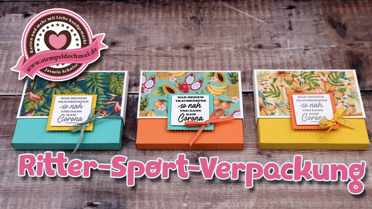 Tutorial: Tropische Ritter-Sport-Verpackung mit Produkten von Stampin' Up!