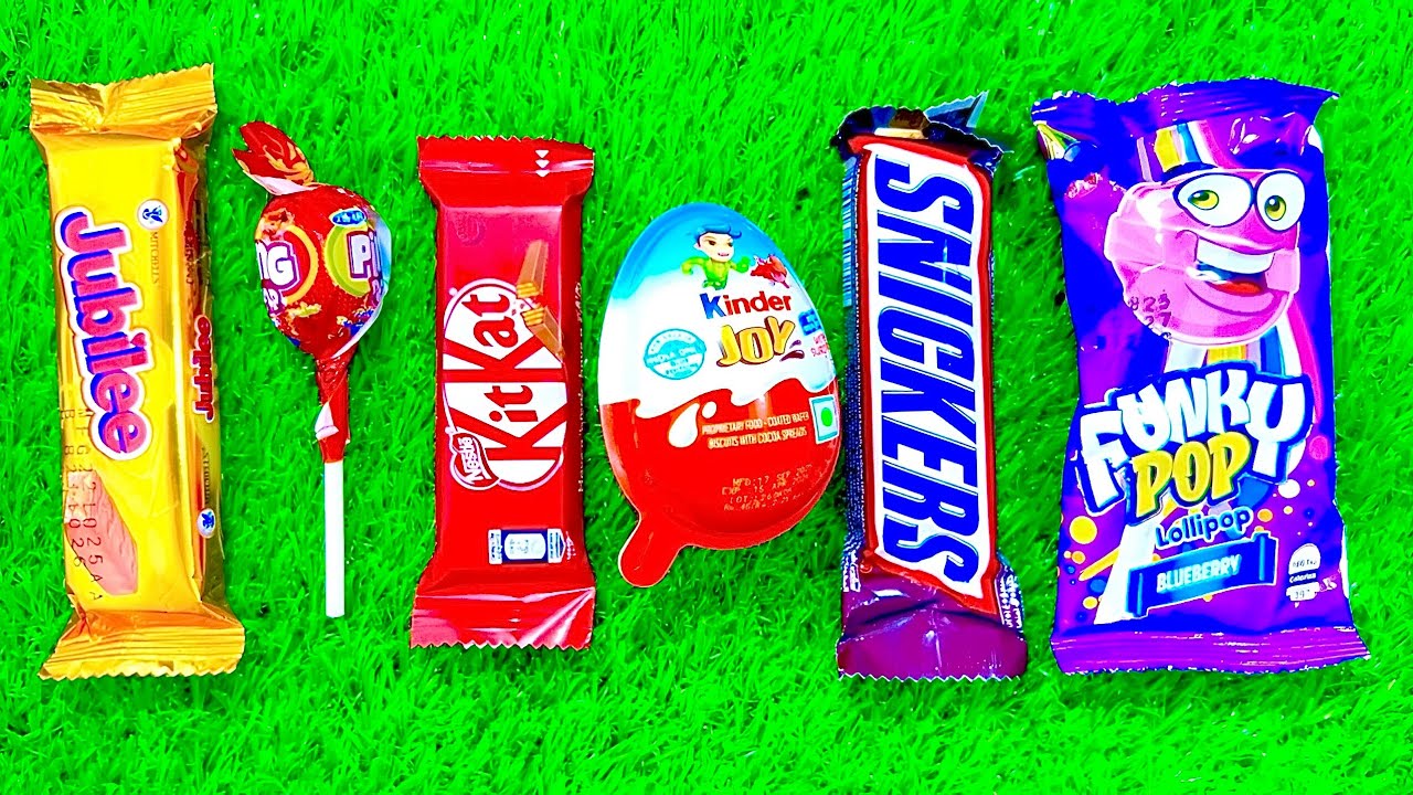 ASMR Most Popular Candys / some lots of colorful rainbow lollipop candy / unpacking chocolate eat