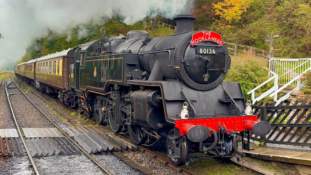 BR Standard 4 Tank 80136 Working Hard Uphill & Using The Coaling Tower On The NYMR - 01/10/25 (4K)