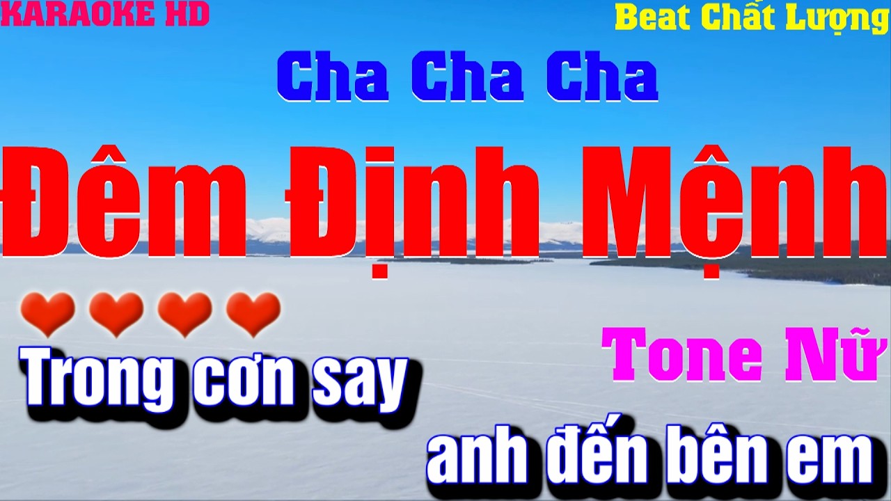 Karaoke Đêm Định Mệnh(ChaChaCha)l Tone Nữ l Beat phối mới 2026 Âm thanh ra chất lượng cực hay,dễ hát