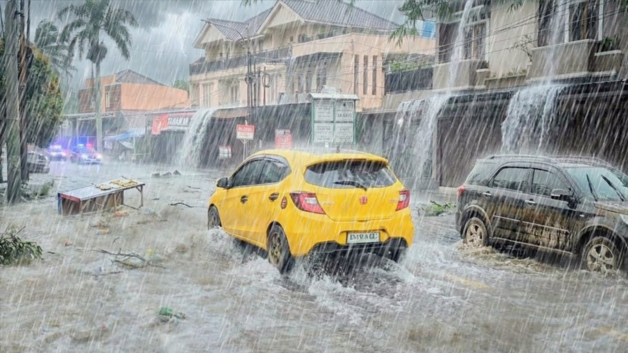 THE BIGGEST SUPER RAIN HISTORY IN INDONESIA, HEAVY RAIN, STORMS, STRONG WINDS, LIGHTNING & FLOODS