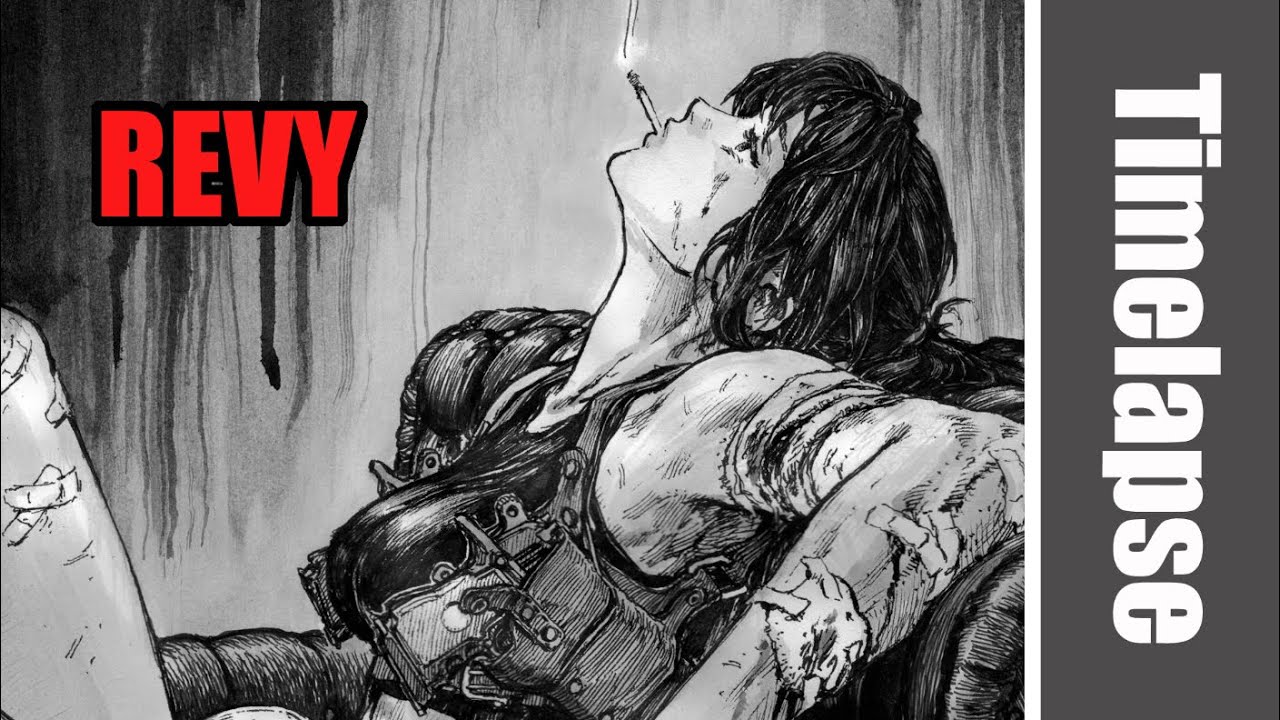 Drawing Revy from Black Lagoon  - Timelapse | Red Hawk