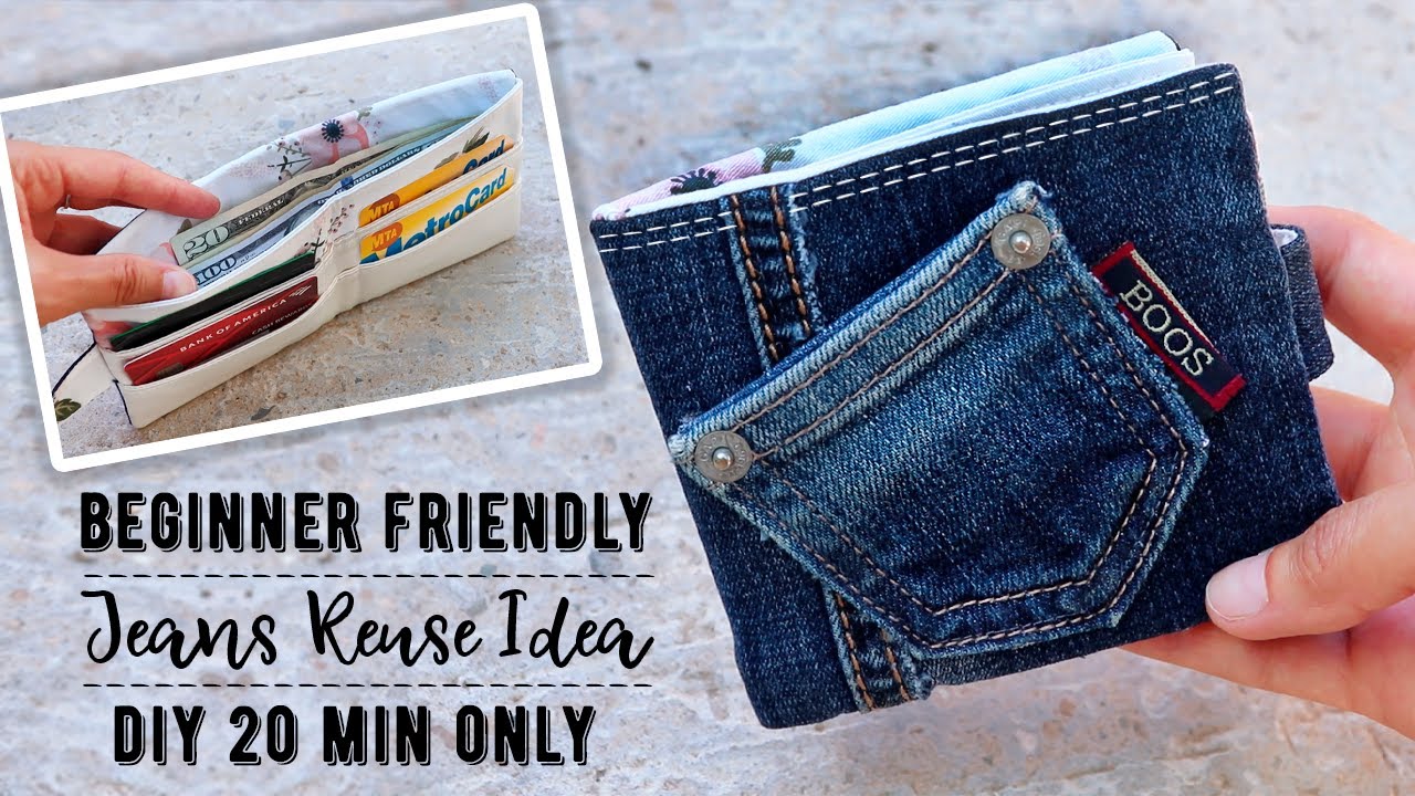 DIY Wallet from Jeans Tutorial - How to Sew In a Few Steps Easy