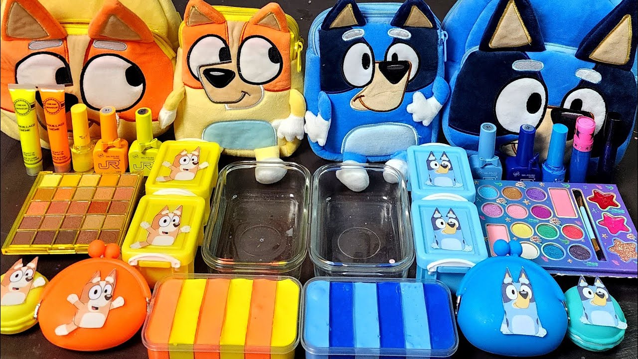 ASMR Bluey vs Bingo Slime Mixing Random Into Slime! Satisfying Slime#ASMR#Slime#satisfying