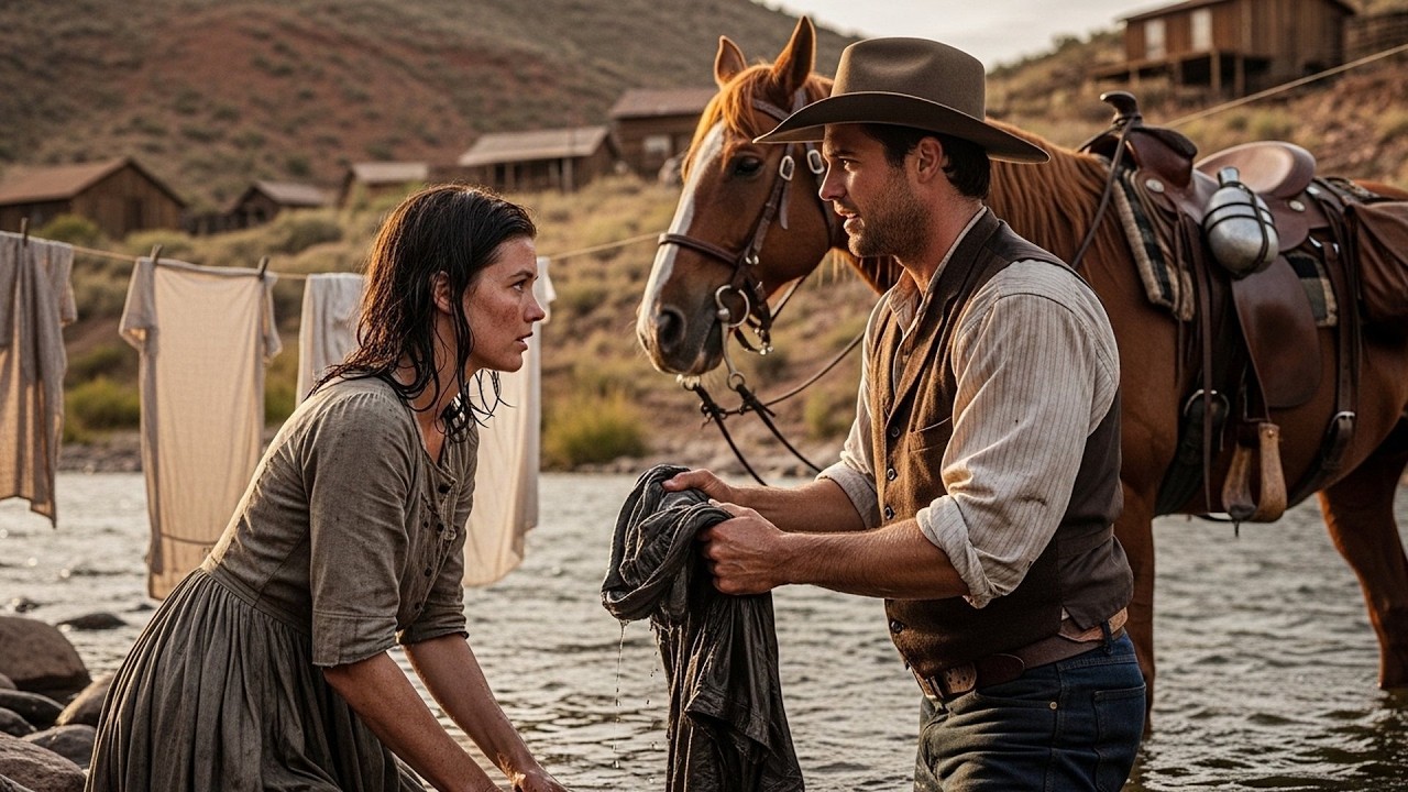 She Was Washing Clothes By The River Alone, Lonely Cowboy Said Let Me Wash Away Your Loneliness Too