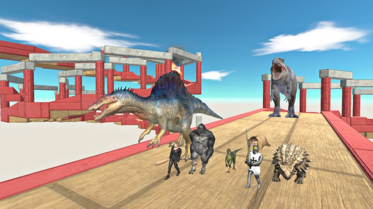 DOUBLE DEADLY RED SPIRAL HALWAY -ALL GROUND UNITS RUN FAST FROM GIGANOTOSAUARUS!! - ARBS