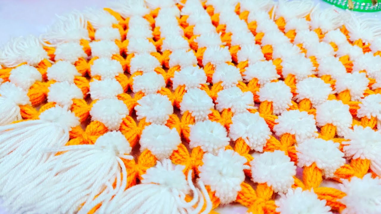 letest new design ,pom pom vala table mat , कील वाला टेबल मैट ,फ्रेम वाला टेबल मैट , #knitteryogita