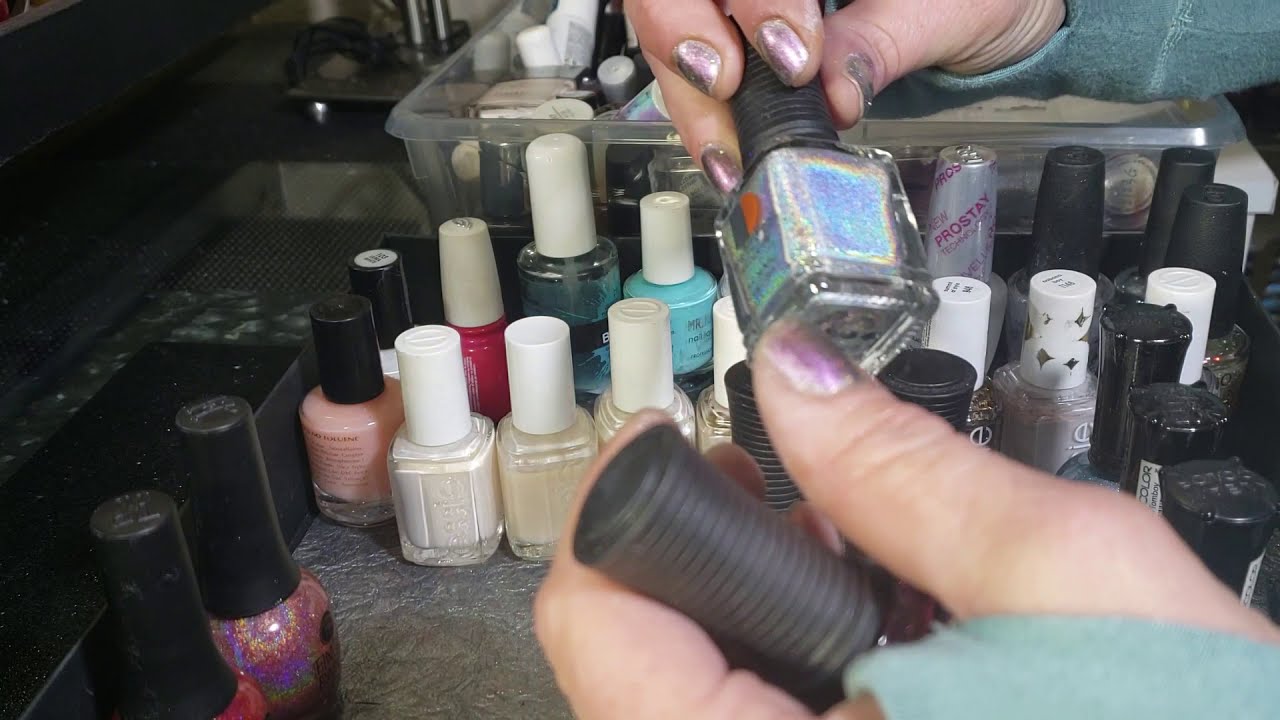 ASMR- Sorting Nail Polish Bottles-No talking- No tapping