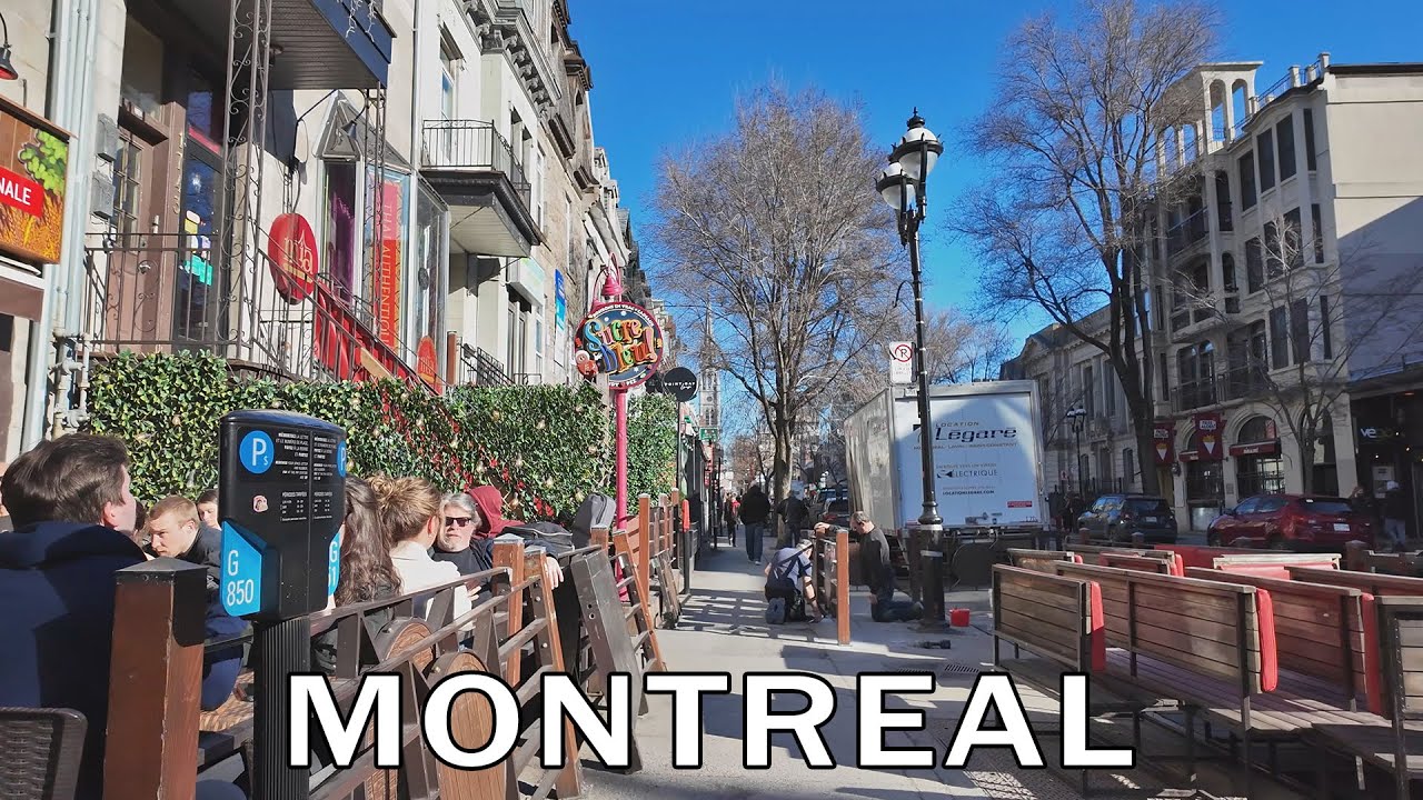 Montreal, Quebec Walk St. Denis Street to the River - March 2024