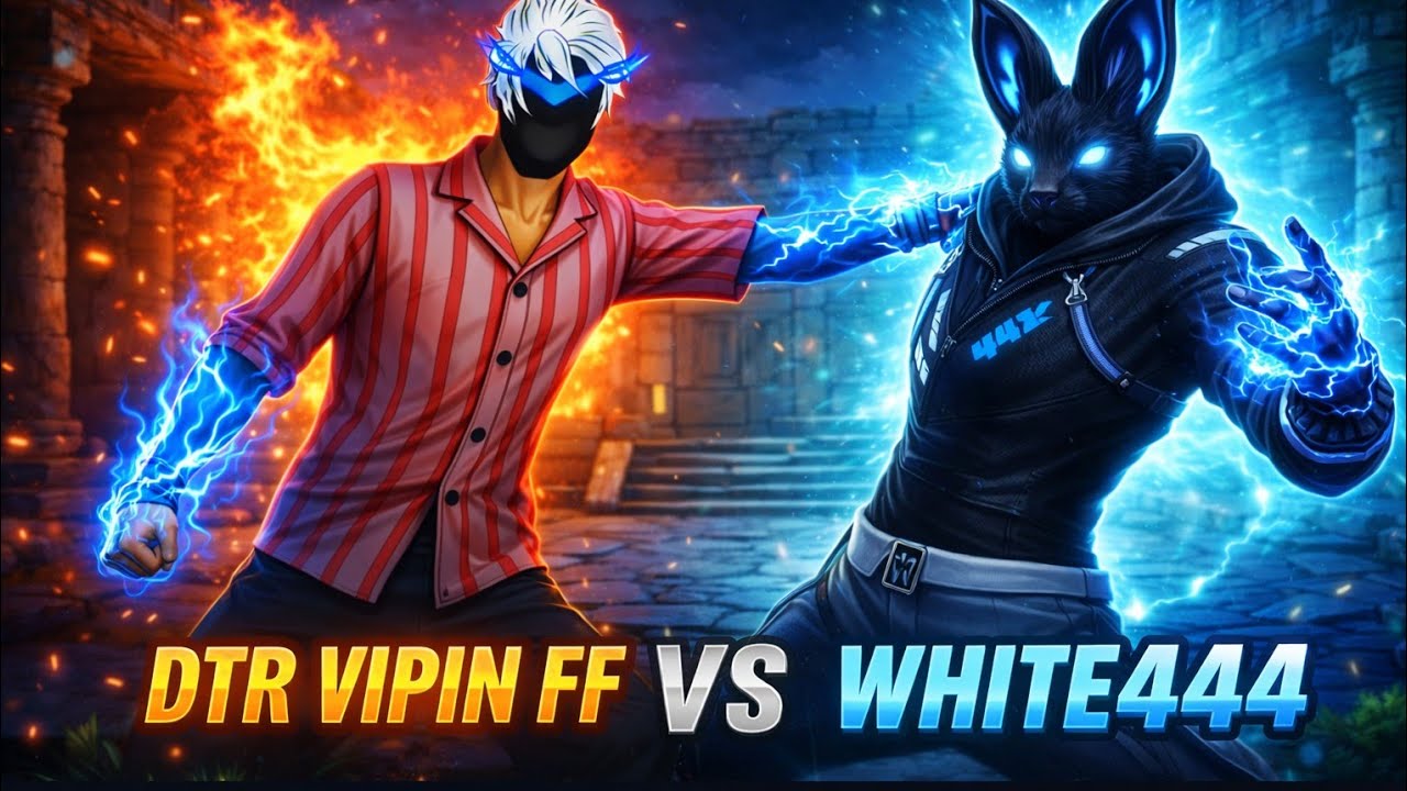 DTR VIPIN FF vs WHITE444 😈🔥 #dtrvipinff #white444 #1v1battle #opgameplay #gaming  #freefireclips