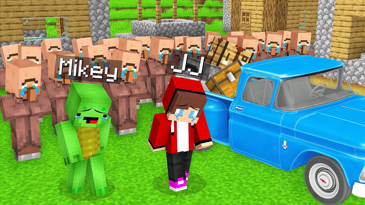Mikey and JJ Left the Village Forever in Minecraft (Maizen)