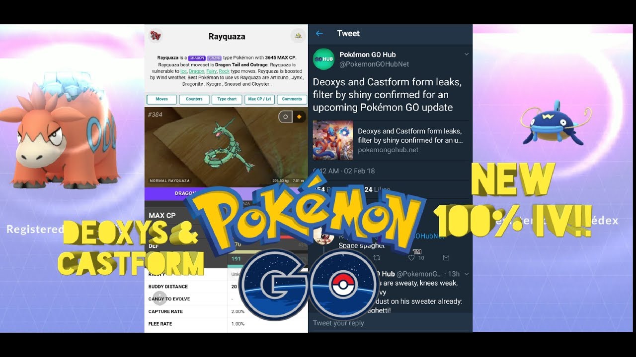 DEOXYS & CASTFORM DATA MINE! RAYQUAZA PREP INFO! KYOGRE RAID! Pokemon Go!