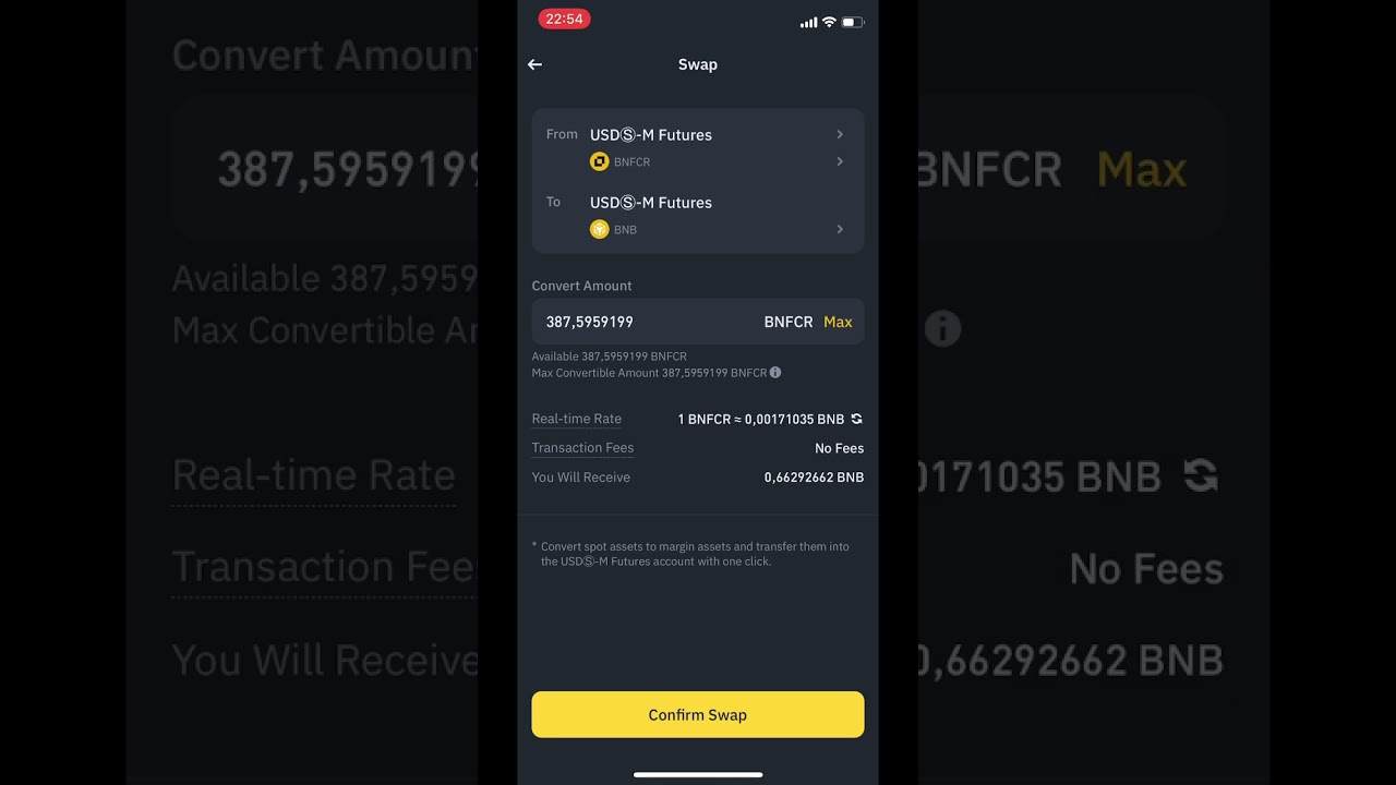 How to Swap and Transfer BNFCR to Spot Wallet . Binnace